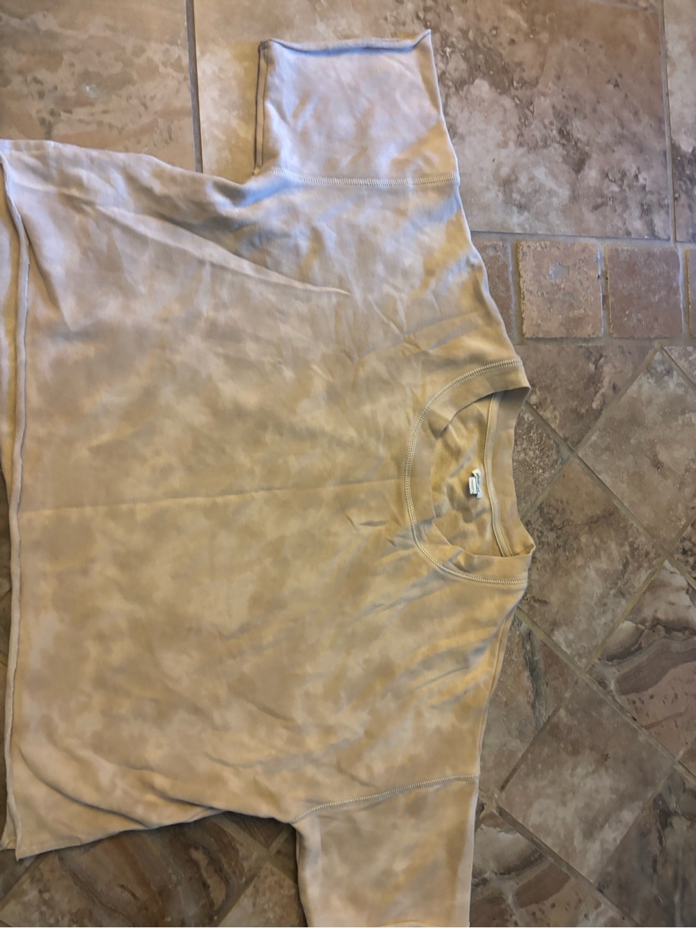 aerie Beige Tie-Dye Crop Sweatshirt
